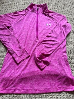 Under Armour Heathered Magenta Half-Zip Pullover